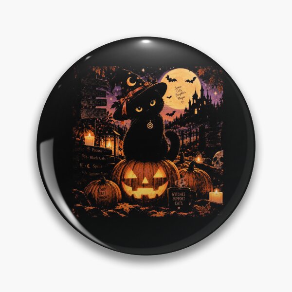 Artikelvorschau, Schwarze Katze als Halloween-Hexe – Gruselige Herbstmagie entworfen und verkauft von WILLIAMS-BR.