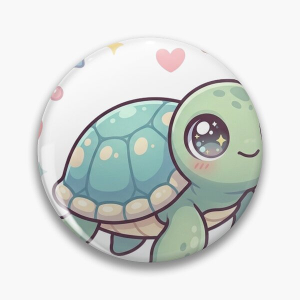 Item preview, Cute Kawaii Sea Turtle with Sparkly Eyes designed and sold by TrendingFabrics.