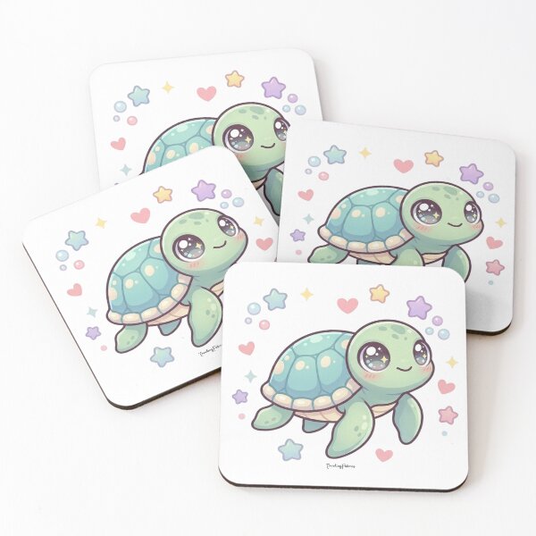 Item preview, Cute Kawaii Sea Turtle with Sparkly Eyes designed and sold by ShawnMorrisDesigns.