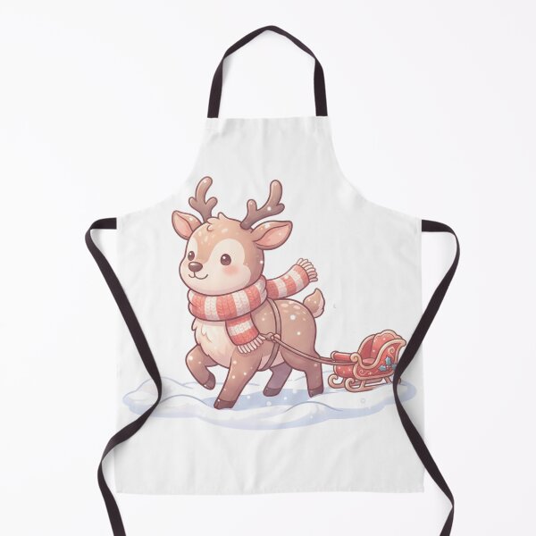Item preview, Reindeer Wearing Striped Scarf Pulling A - Cute Design designed and sold by larbimalki.