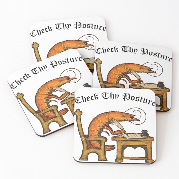 Item preview, Check Thy Posture, Funny Medieval Shrimp Meme Retro Style designed and sold by LuksTEESred.