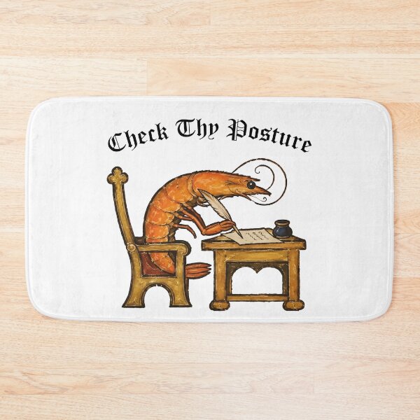 Item preview, Check Thy Posture, Funny Medieval Shrimp Meme Retro Style designed and sold by LuksTEESred.
