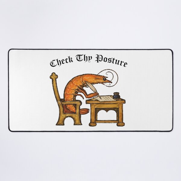 Item preview, Check Thy Posture, Funny Medieval Shrimp Meme Retro Style designed and sold by LuksTEESred.