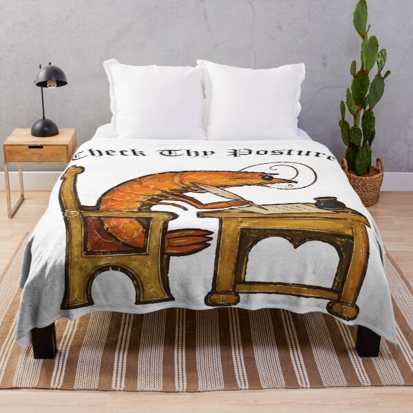 Item preview, Check Thy Posture, Funny Medieval Shrimp Meme Retro Style designed and sold by LuksTEESred.