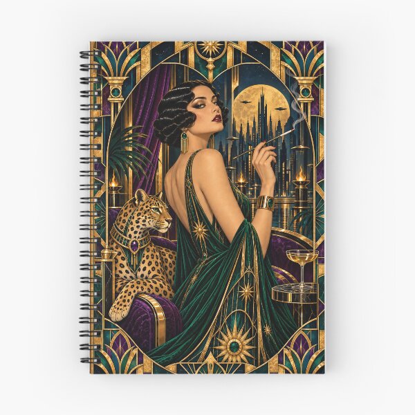 Item preview, Art deco leopard lady designed and sold by saranagliccuris.