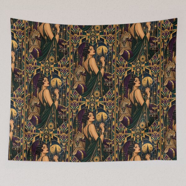Item preview, Art deco leopard lady designed and sold by saranagliccuris.