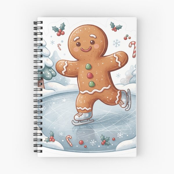 Item preview, Gingerbread Man Ice Skating On A - Whimsical Design designed and sold by larbimalki.