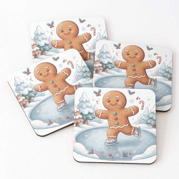 Item preview, Gingerbread Man Ice Skating On A - Whimsical Design designed and sold by larbimalki.