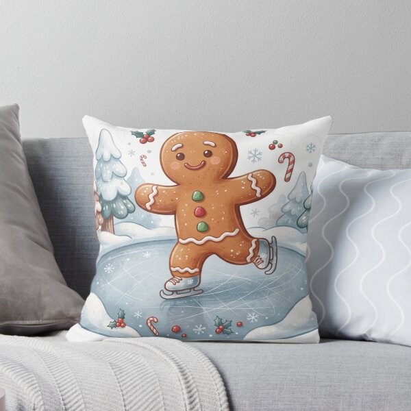 Item preview, Gingerbread Man Ice Skating On A - Whimsical Design designed and sold by larbimalki.