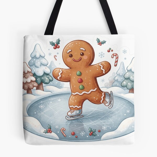 Item preview, Gingerbread Man Ice Skating On A - Whimsical Design designed and sold by larbimalki.