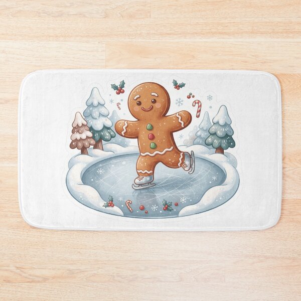 Item preview, Gingerbread Man Ice Skating On A - Whimsical Design designed and sold by larbimalki.