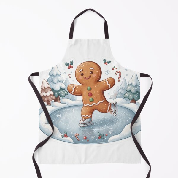 Item preview, Gingerbread Man Ice Skating On A - Whimsical Design designed and sold by larbimalki.