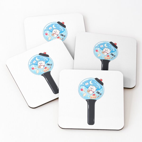 Item preview, Cute White Alpaca Lightstick – Kawaii Blue Chibi Design designed and sold by Polarisofficial.