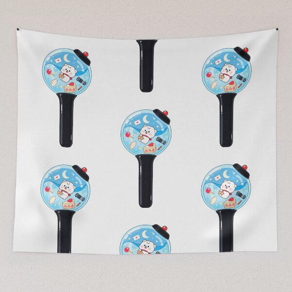 Item preview, Cute White Alpaca Lightstick – Kawaii Blue Chibi Design designed and sold by Polarisofficial.
