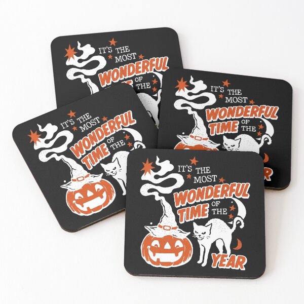 Item preview, It's The Most Wonderful Time Of The Year - Halloween Cat - Pumpkin - Witch Hat designed and sold by thedoodlevault.