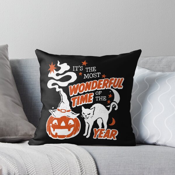Item preview, It's The Most Wonderful Time Of The Year - Halloween Cat - Pumpkin - Witch Hat designed and sold by thedoodlevault.