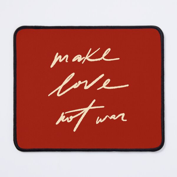 Item preview, Make Love Not War Typography: Retro Red Handwritten Anti War Quote Print designed and sold by Kat Designs Store.