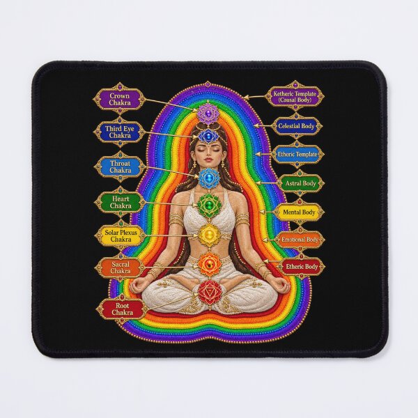 Item preview, Seven Chakra Aura Layers Embroidered Meditation Energy Guide designed and sold by Emoji Emblems.