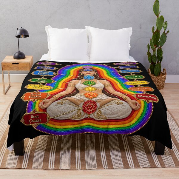 Item preview, Seven Chakra Aura Layers Embroidered Meditation Energy Guide designed and sold by Emoji Emblems.