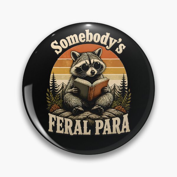 Item preview, Somebody's Feral Para Funny Raccoon Reading Book Retro Gifts designed and sold by LeSoniPapaPrint.
