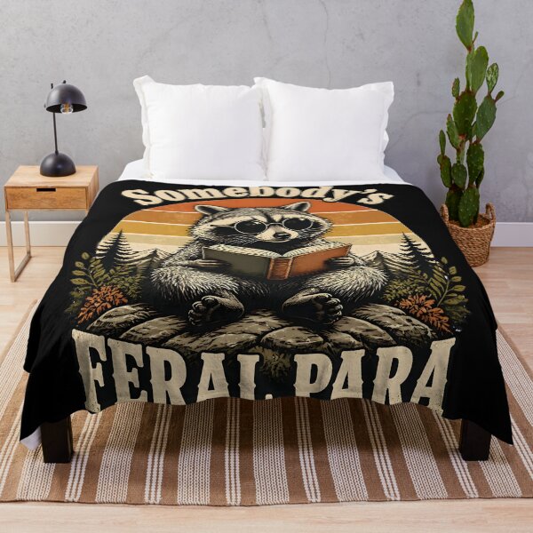 Item preview, Somebody's Feral Para Funny Raccoon Reading Book Retro Gifts designed and sold by LeSoniPapaPrint.