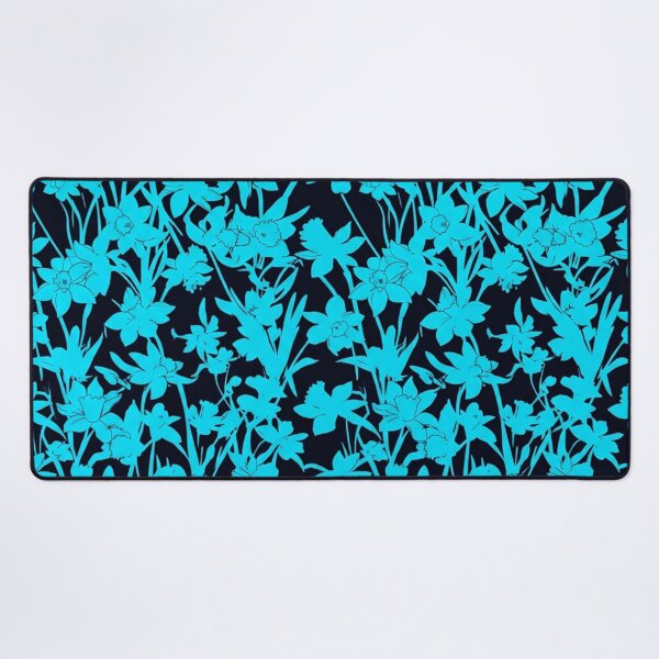 Item preview, Bright Cyan Floral Botanical Pattern Background designed and sold by Owcomm.