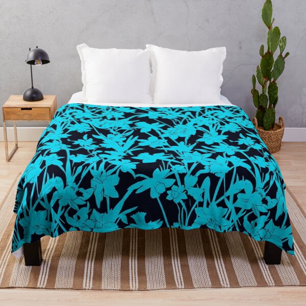 Item preview, Bright Cyan Floral Botanical Pattern Background    designed and sold by Owcomm.