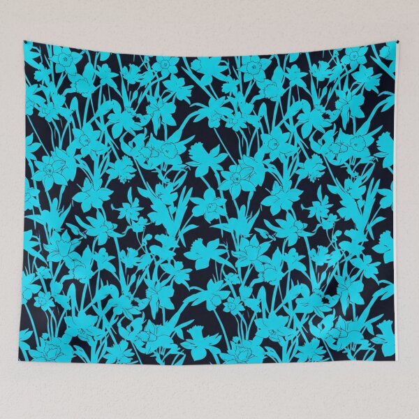 Item preview, Bright Cyan Floral Botanical Pattern Background    designed and sold by Owcomm.