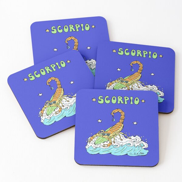 Item preview, Surfing Scorpio Scorpion Astrology Zodiac Original Art Illustration designed and sold by Intergalactic Unicorn: Art by Anna Schmidt.
