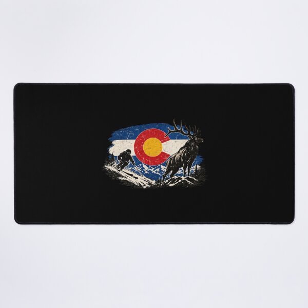 Item preview, Colorado Flag Rocky Mountains Skiing Wildlife Elk CO designed and sold by Whirx.