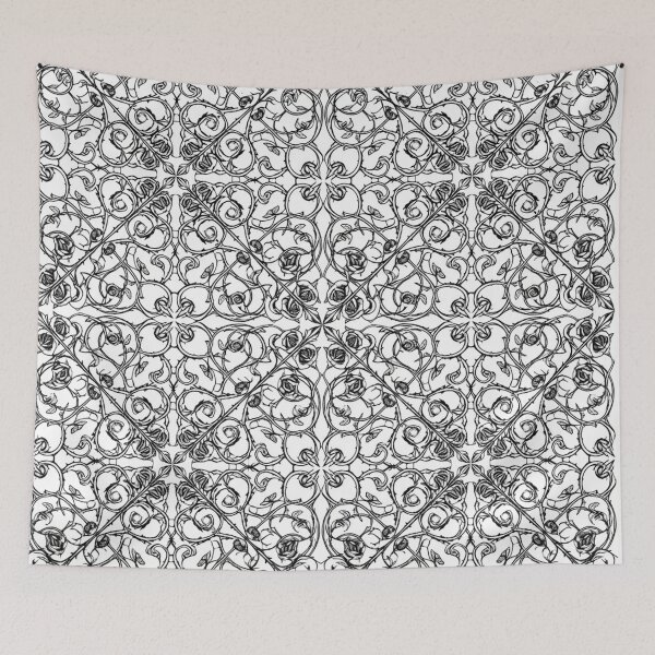 Item preview, Intricate Black And White Floral Pattern designed and sold by Owcomm.