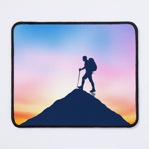 Item preview, Hiker Silhouette on Mountain Peak at Colorful Sunrise – Adventure Summit Motivational Design designed and sold by EllDAV777.