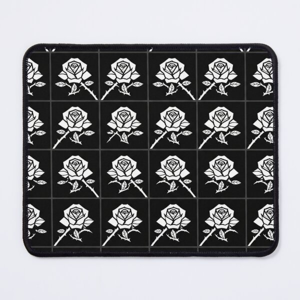 Item preview, Gothic White Rose Floral Grid Pattern designed and sold by Owcomm.