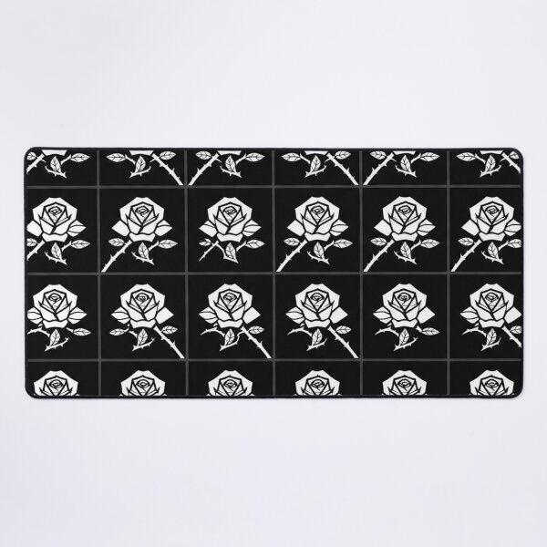 Item preview, Gothic White Rose Floral Grid Pattern designed and sold by Owcomm.