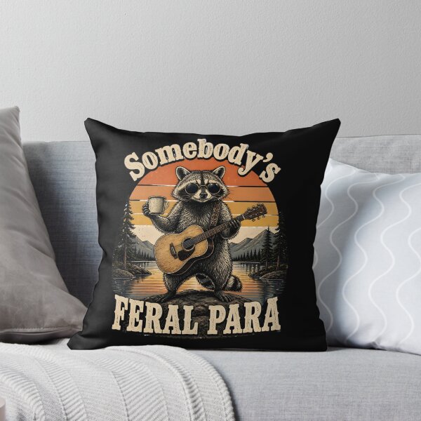 Item preview, Somebody's Feral Para Funny Raccoon Guitar Coffee Retro Gifts designed and sold by LeSoniPapaPrint.