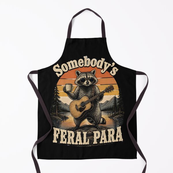 Item preview, Somebody's Feral Para Funny Raccoon Guitar Coffee Retro Gifts designed and sold by LeSoniPapaPrint.