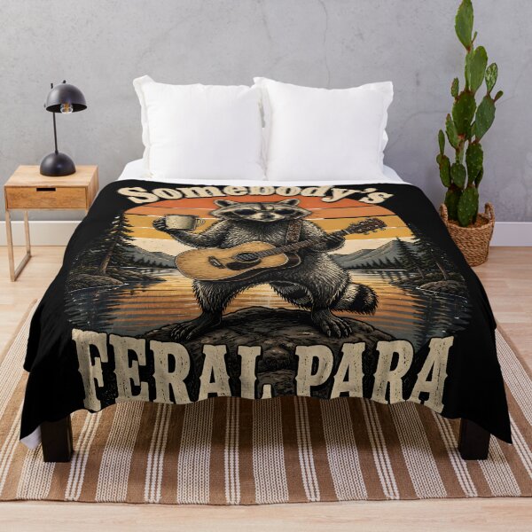 Item preview, Somebody's Feral Para Funny Raccoon Guitar Coffee Retro Gifts designed and sold by LeSoniPapaPrint.