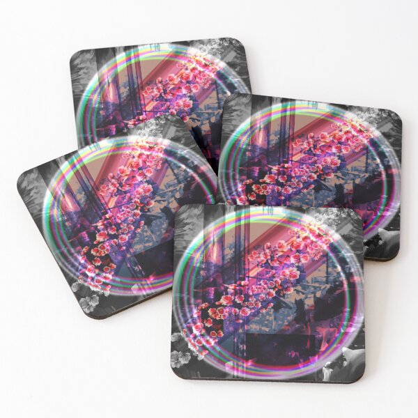 Item preview, Prismatic Blossom: Floral Prism & Rainbow Circle Collage designed and sold by letoluxa.
