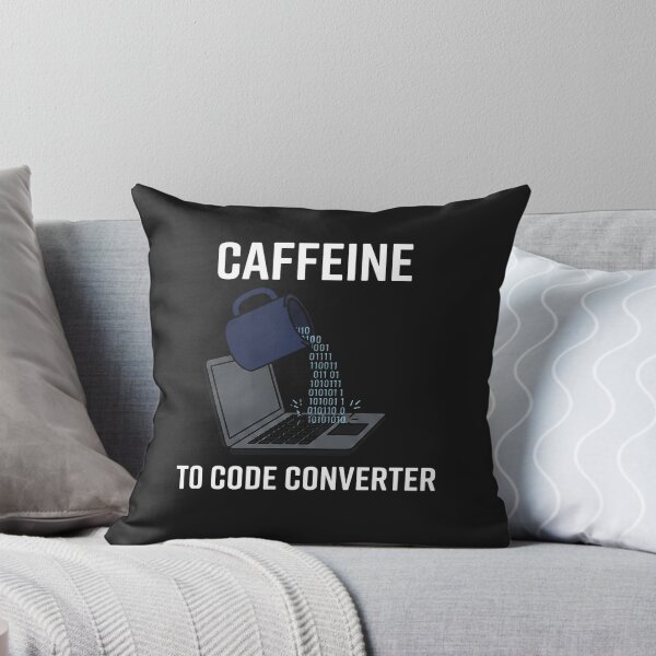 Aperçu de l'œuvre Blague sur un ordinateur portable de programmeur utilisant un convertisseur de caféine en code créée et vendue par Owcomm.
