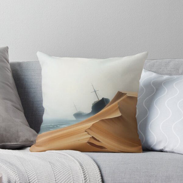 Item preview, Mysterious Shipwreck Buried in Desert Sand Dunes by Foggy Ocean designed and sold by EllDAV777.