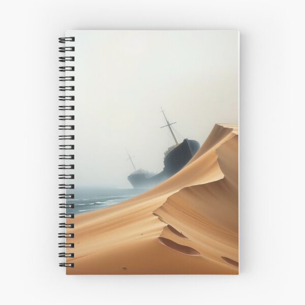 Item preview, Mysterious Shipwreck Buried in Desert Sand Dunes by Foggy Ocean designed and sold by EllDAV777.