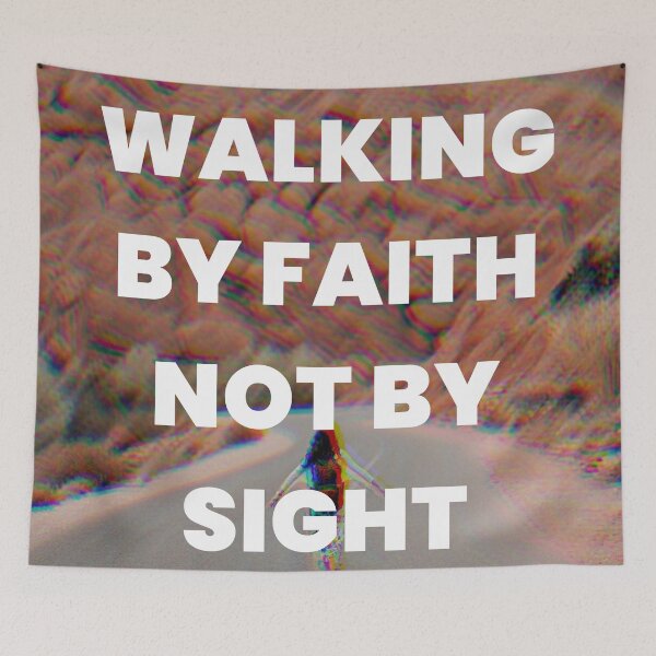 Item preview, Walking By Faith Not By Sight 2 Corinthians 5:7 Glitch Art Scripture designed and sold by LensDyn™.