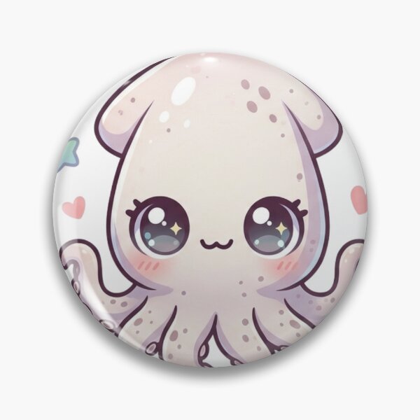 Item preview, Cute Kawaii Squid with Sparkly Eye designed and sold by TrendingFabrics.