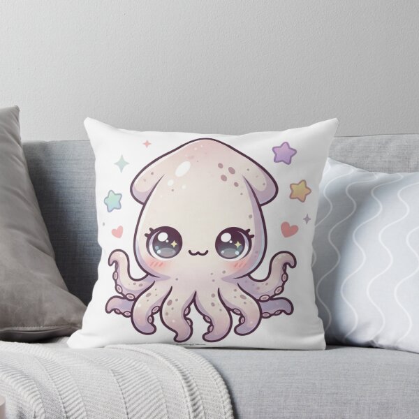 Item preview, Cute Kawaii Squid with Sparkly Eye designed and sold by TrendingFabrics.