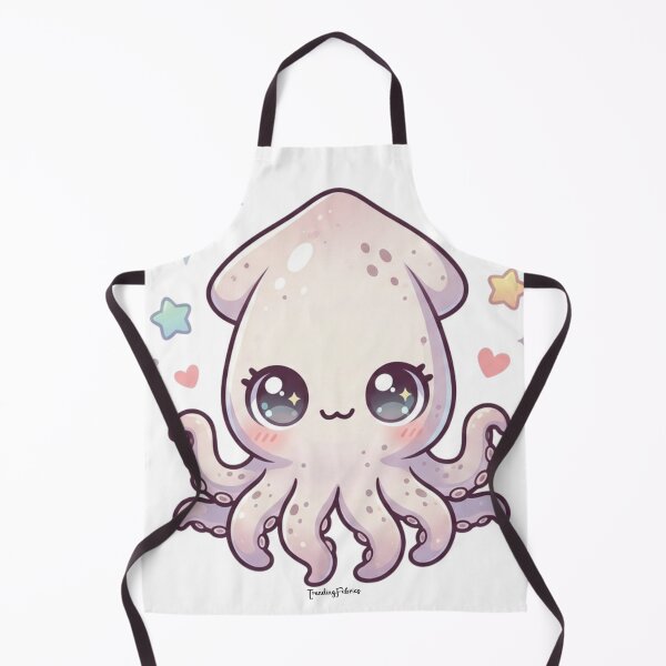 Item preview, Cute Kawaii Squid with Sparkly Eye designed and sold by TrendingFabrics.