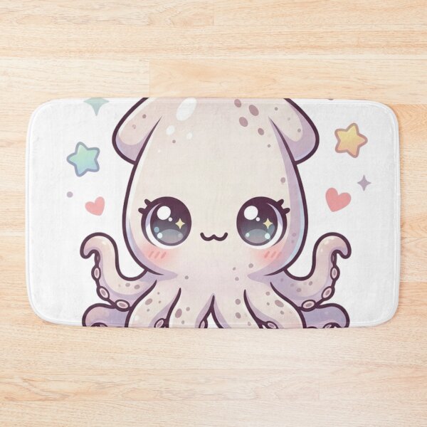 Item preview, Cute Kawaii Squid with Sparkly Eye designed and sold by TrendingFabrics.