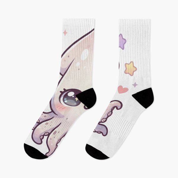 Item preview, Cute Kawaii Squid with Sparkly Eye designed and sold by TrendingFabrics.