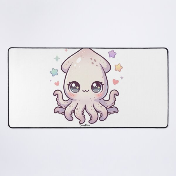 Item preview, Cute Kawaii Squid with Sparkly Eye designed and sold by TrendingFabrics.