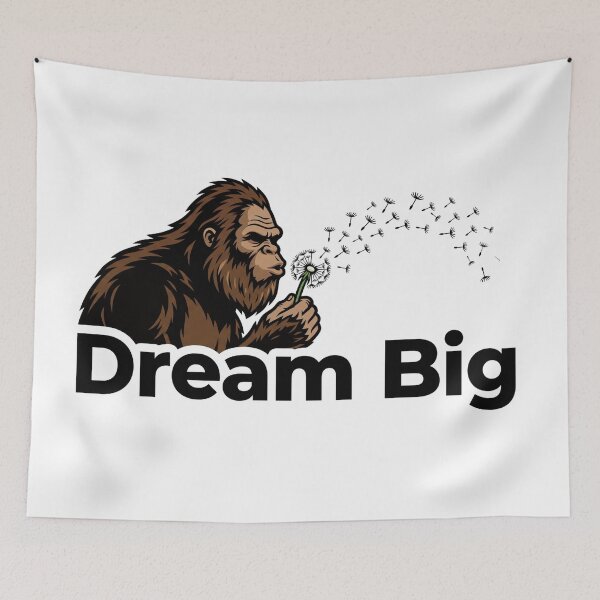 Item preview, Bigfoot Blowing Dandelion Dream Big designed and sold by Spank My Yeti.
