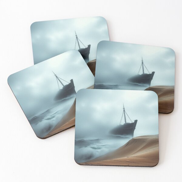 Item preview, Mysterious Ghost Ship Emerging from Desert Fog designed and sold by EllDAV777.